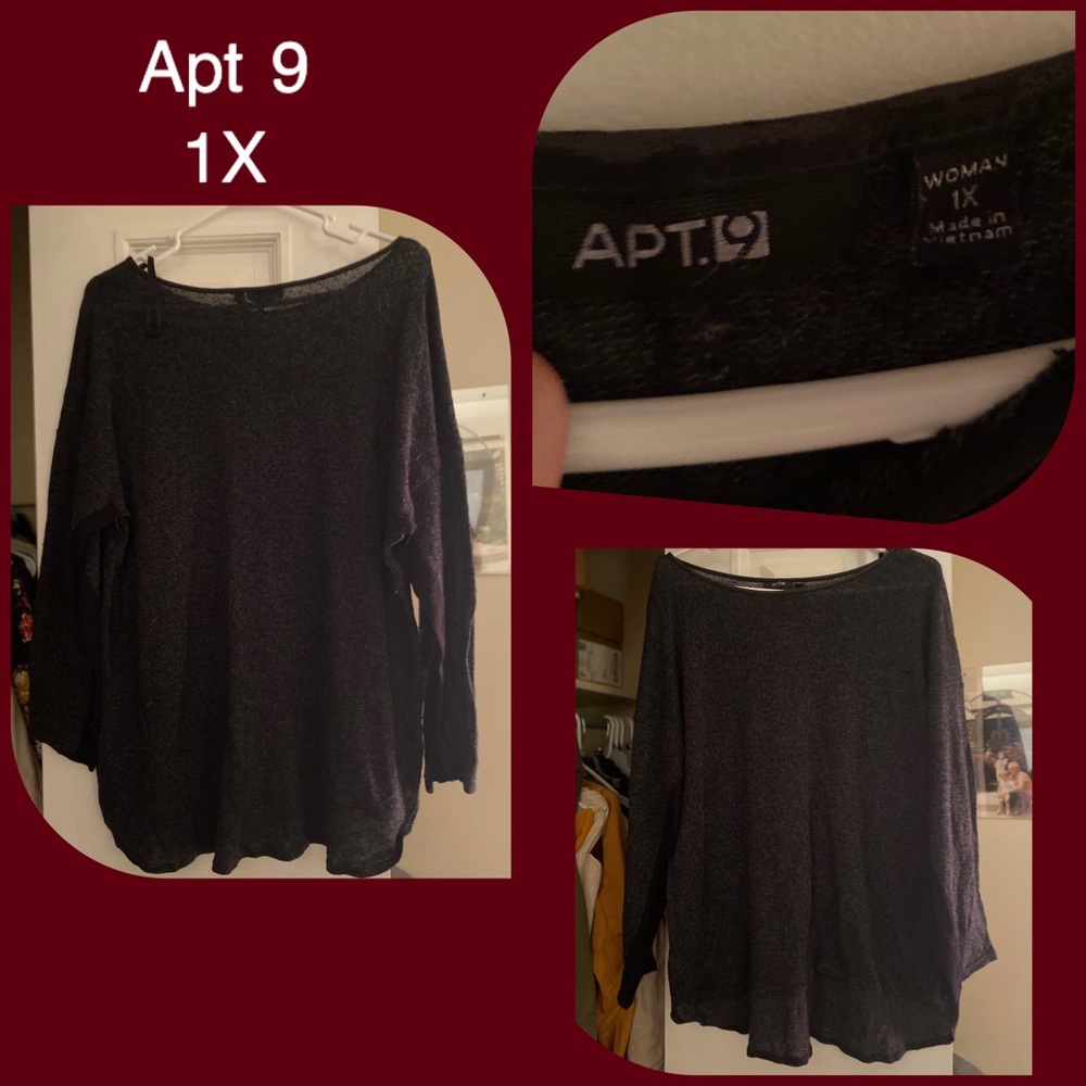 APT 9 Black sweater 1X